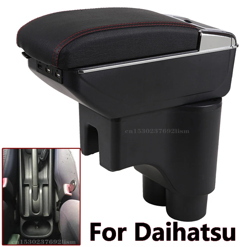 

For Daihatsu Terios 2 armrest box For Daihatsu Terios 2 Car Central Storage Container PU Leathe with USB LED light
