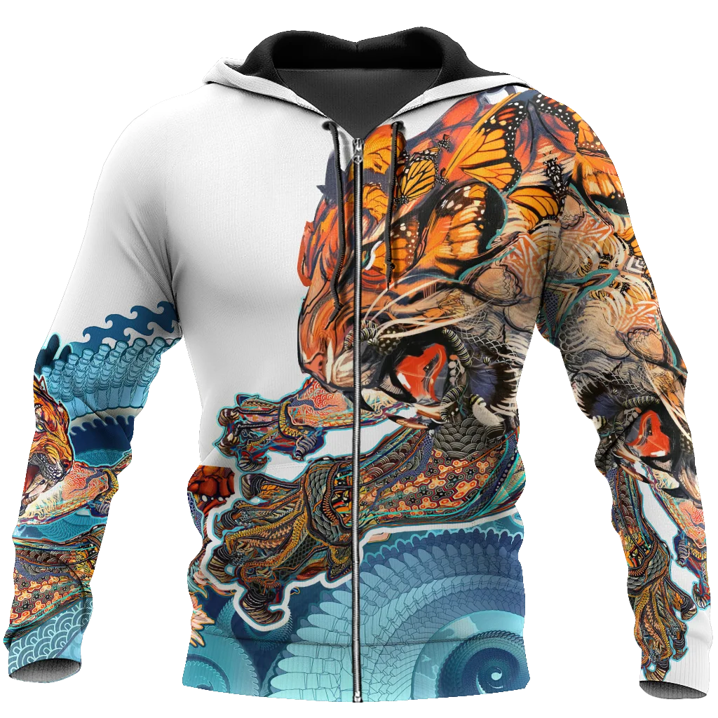 

6x2023 New Brand Fashion Autumn Hoodies Premium Tiger Skin 3D Printed Mens Sweatshirt Unisex Zip Pullover Casual Jacket style 01