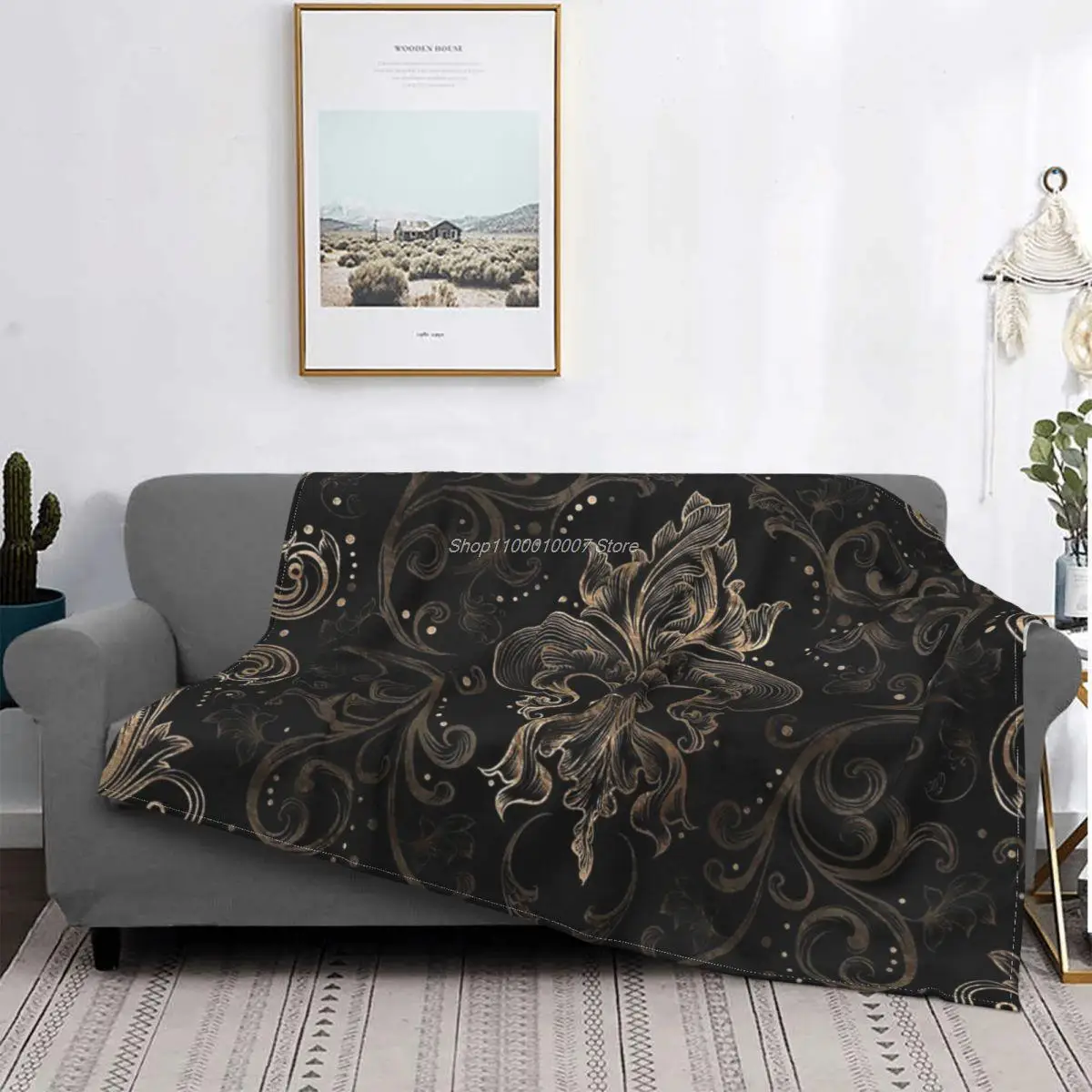 

Fleur-de-lis Velvet Throw Blankets Fleur De Lis Lily Flower Symbol Blankets for Bedding Couch Soft Bedroom Quilt