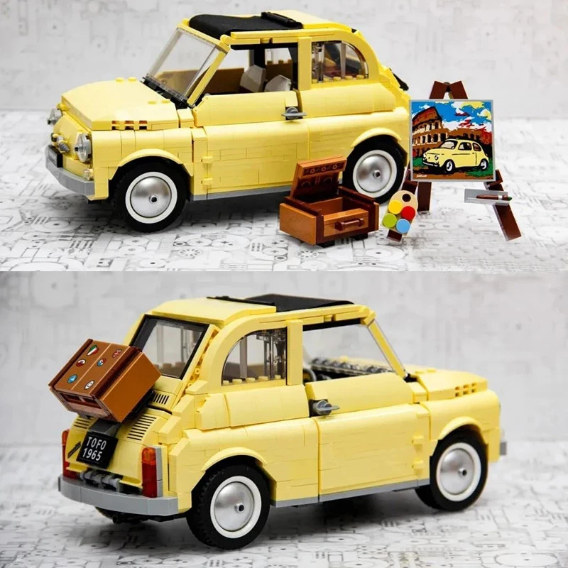 Модель Creatoring Fiat Nuova 500 гоночный автомобиль Moc Модульные строительные блоки