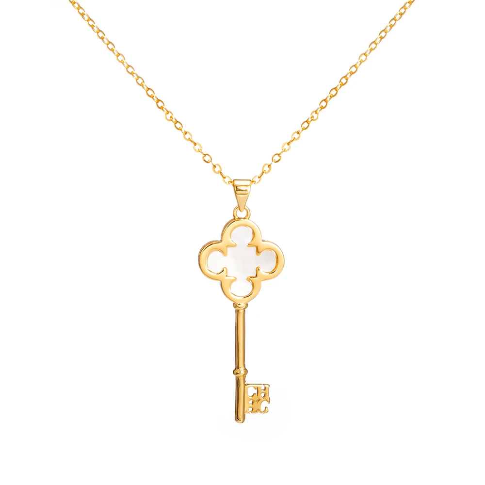 

CILMI HARVILL CHHC Women's Necklace Four-leaf Clover Key Design Metal Chain Firm Gift Box Design Length Adjustable