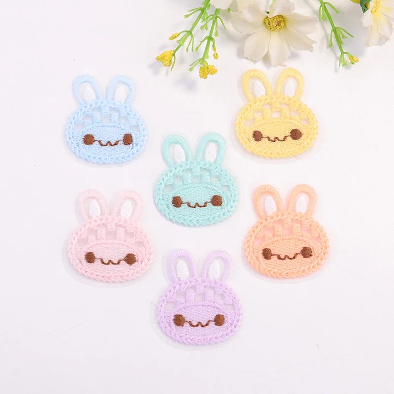 

10 шт., заколки для волос с вышивкой кролика