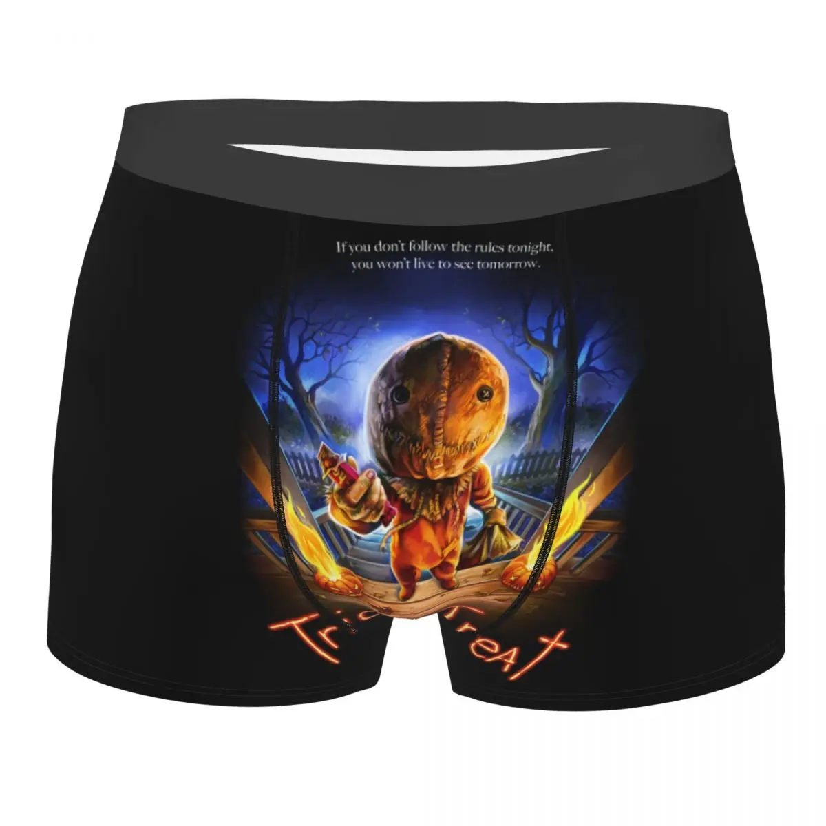 

Funny Halloween Pumpkin Boxers Shorts Panties Male Underpants Comfortable Horror Film Trick R Treat Sam Briefs Underwear