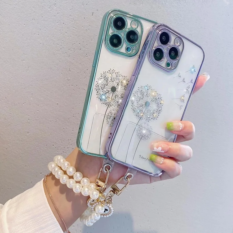 

Чехол для Телефона iPhone 12 11 13 Pro Max Mini XS XR 8 Plus прозрачный мягкий силиконовый чехол с одуванчиком