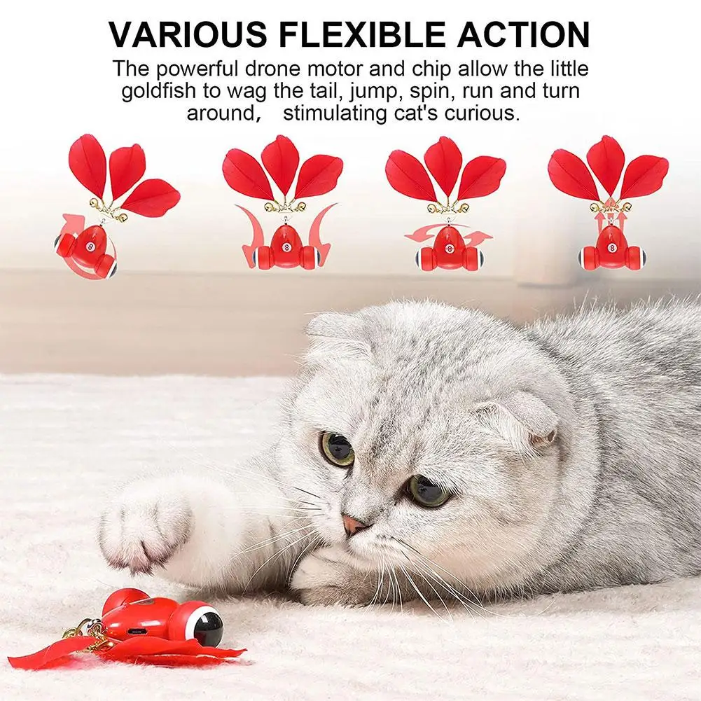 

Игрушка для кошек Kitifish полностью автоматическая, умный игрушечный артефакт, маленькая игрушка для кошек, микро-игрушка с зарядкой, новая умная Золотая рыбка, самодельный питомец B7G5