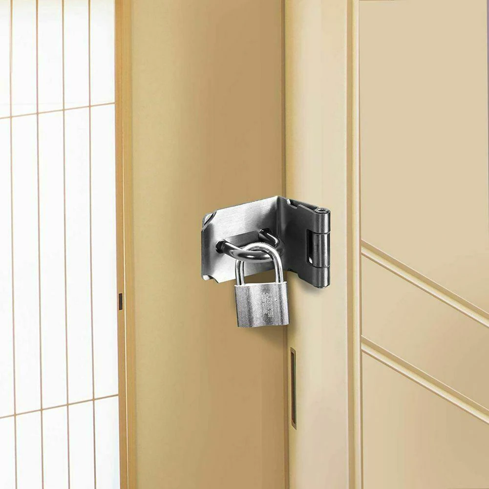 

1pc Burglar-Proof 304 Stainless Steel Door Clasp Lock Shed Latch Cabinet Box Drawer Padlock Hasp Gate Bolt Household Accessories