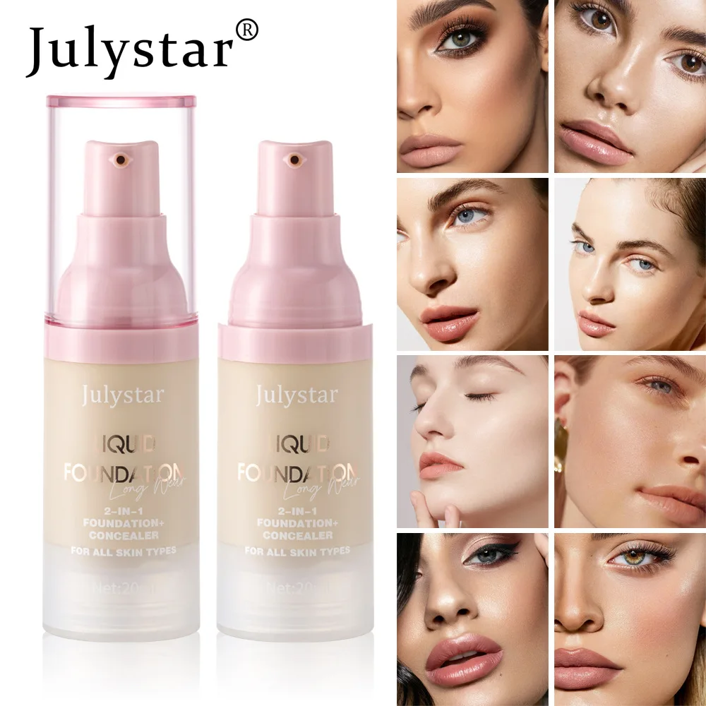 Фото Julystar Foundation Concealer Стойкая увлажняющая вакуумная основа без макияжа №2