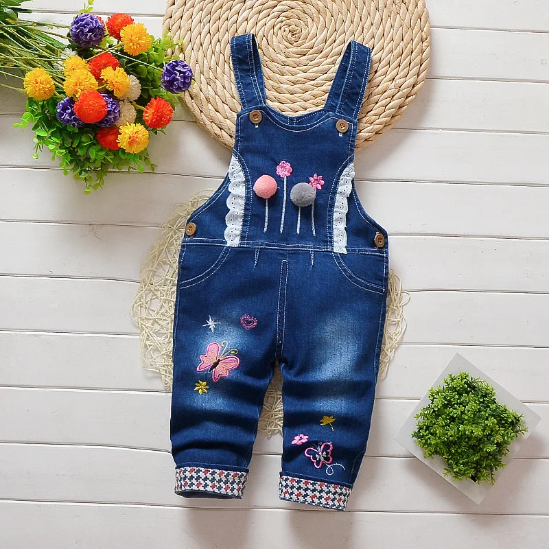 

Spring Autumn Children'sOverall Jeans Pattern Butterfly Cotton Overalls Children's Pants Children's Denim Pants Children's Pants