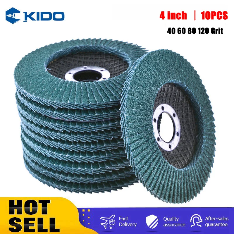 

10PCS Quality Flap Discs 100mm 4 inch Sanding Discs 40/60/80/120 Grit Grinding Wheels For Angle Grinder Metal Polishing
