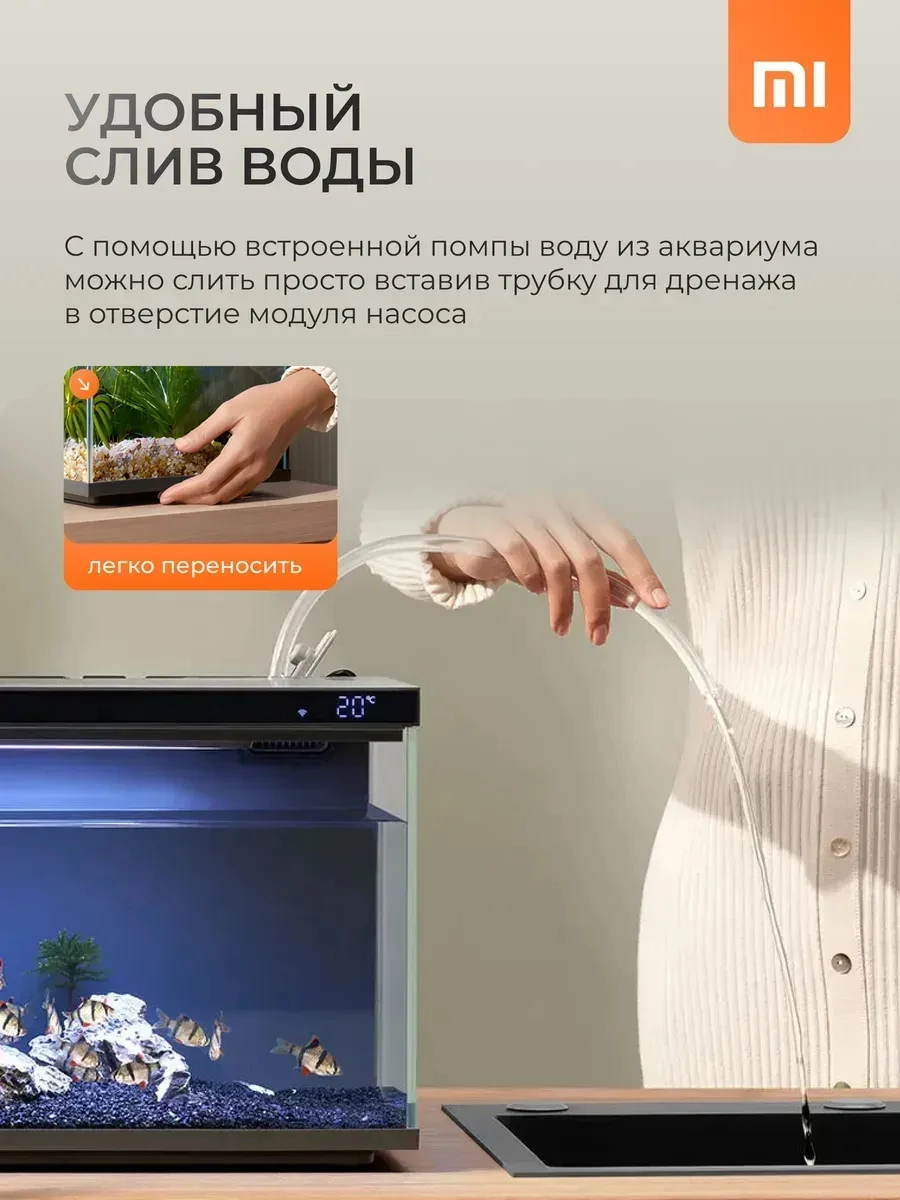 Фото Умный аквариум Mijia для рыбок с автокормушкой 20L быстрая доставка из России. №5
