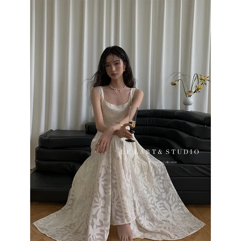 

Solaina Summer Dress Women Wedding Dresses Evening Dresses Square Lace 2023 Fashion Korean Style Dress