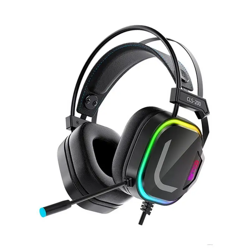 

Head-mounted RGB Wired Gaming Headset With Bass Surround Sound And High-definition Microphone For Over-ear Laptops And Tablets