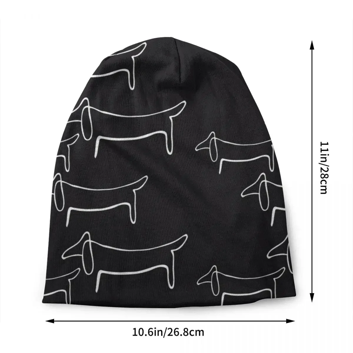 Пабло Пикассо Line Art Wild Wiener Dog Dachshund Pattern Bonnet Hat Вязаные шапки Унисекс Колбаска