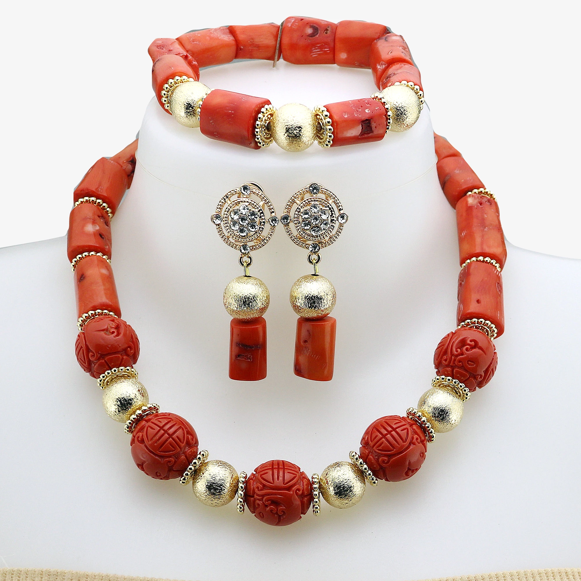 Нигерийские свадебные натуральные коралловые бусины комплекты свадебных