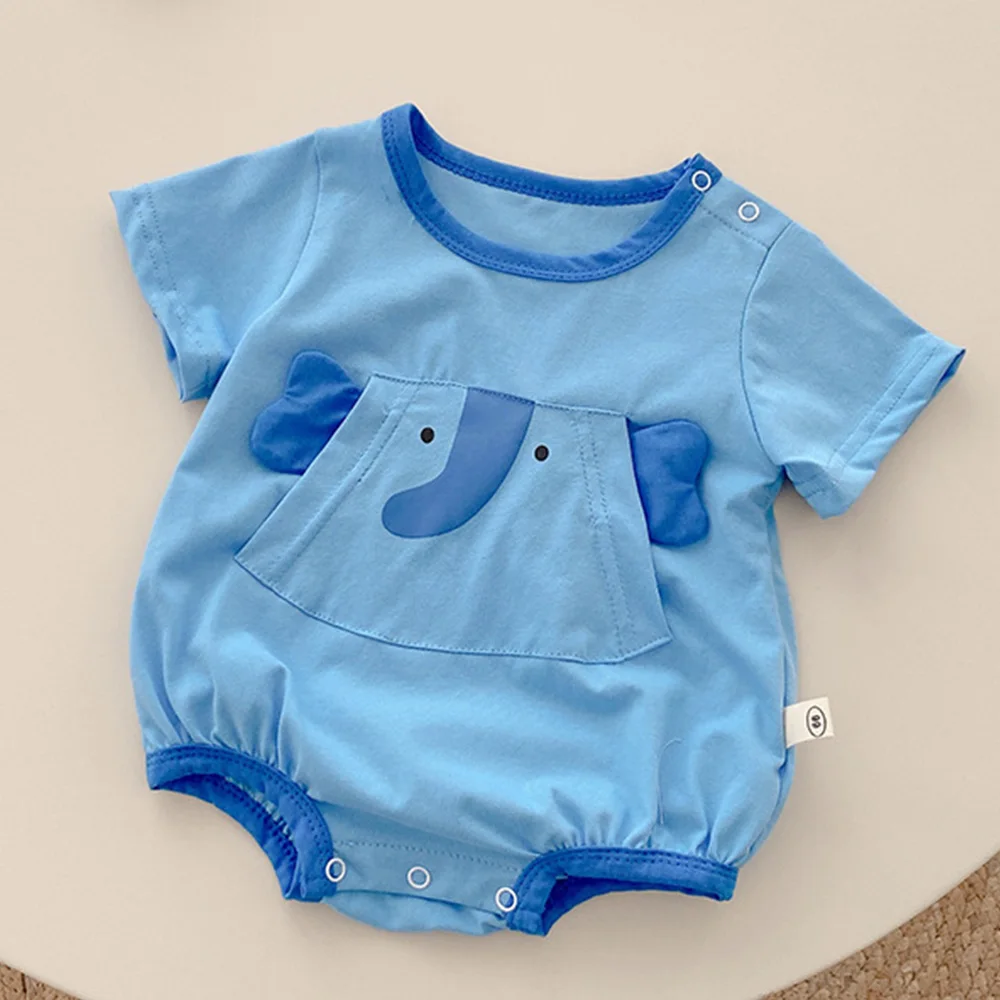 

Baby Summer Clothes Cotton Cartoon Animal Print Unisex Newborn Boy Girl Rompers Birthday Infant Bodysuits Free Shipping