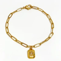 perisbox goldsilver color super thin snake chain bracelet for women paper clip chains cz starbrust square charm bracelets