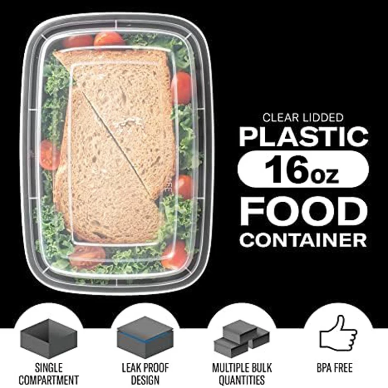 

Reusable Meal Prep Containers Microwave Safe Food Storage Containers With Lids, Box To Godishwasher & Freezer Safe Durable Black