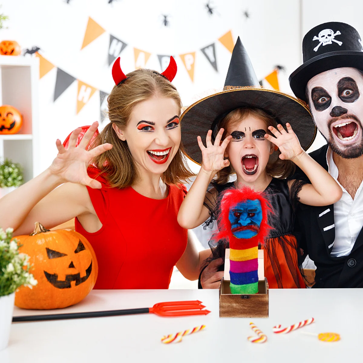 

1 шт., деревянная забавная игрушка в виде розыгрыша на Хэллоуин