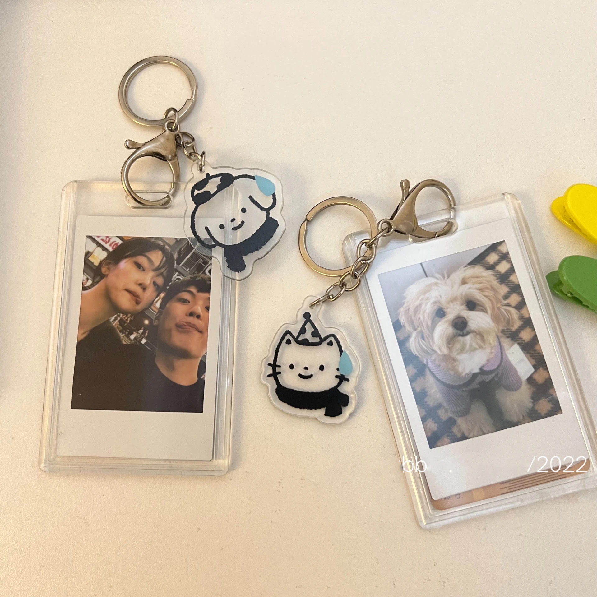 Прозрачный акриловый держатель для фотокарт Kawaii Cat Kpop и Idol коллекционные рукава с