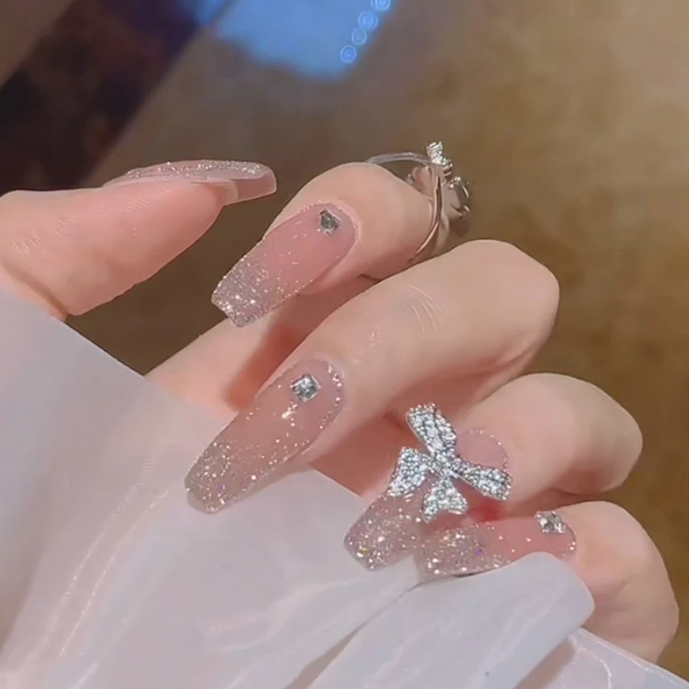 

24Pcs Oval Head False Nails Pink Almond Artificial Fake Nails With Glue Full Cover Nail Tips Press On Nails DIY Manicure Tools