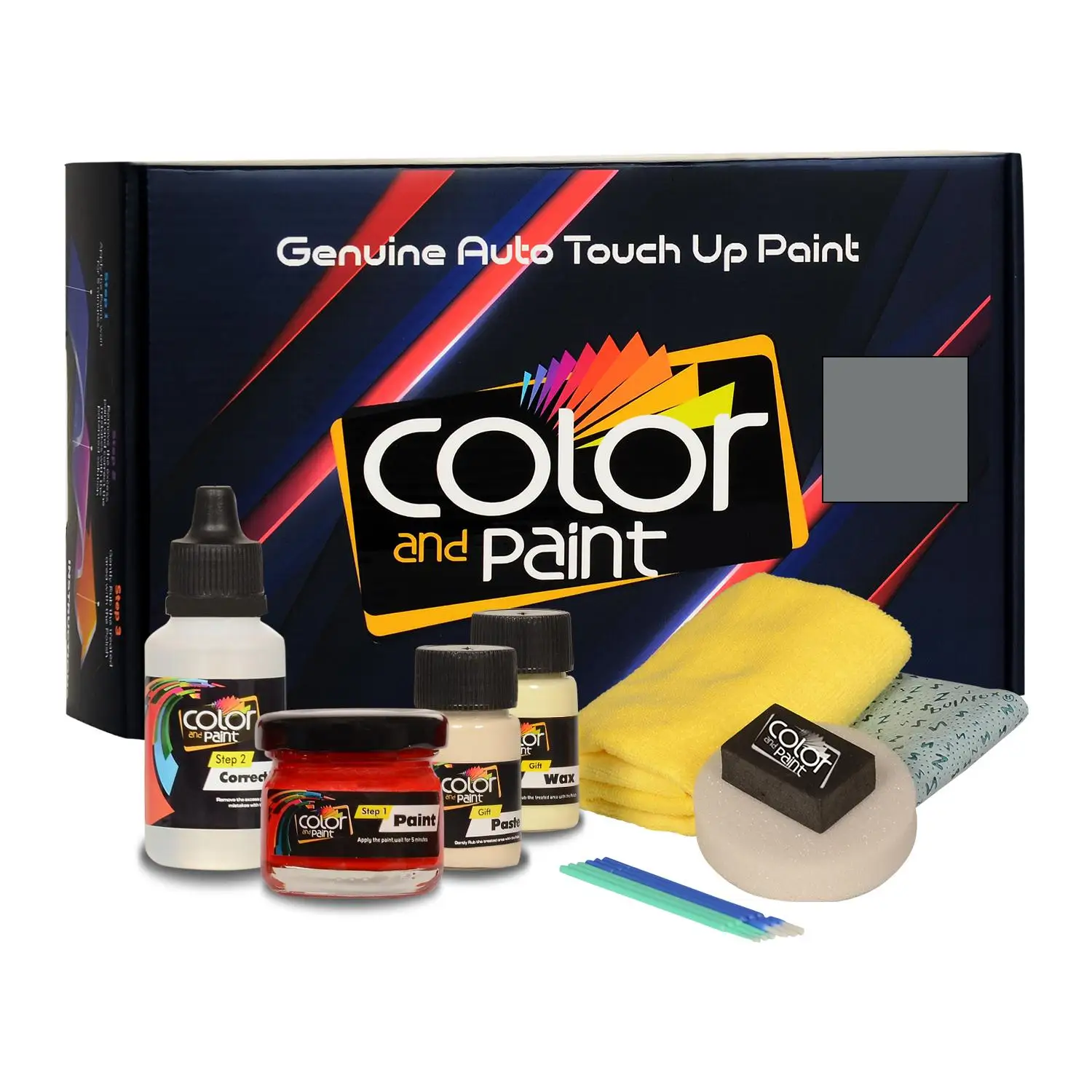 

Color and Paint compatible with Renault Automotive Touch Up Paint - GRIS ACIER NACRE MET - 266 - Basic Care