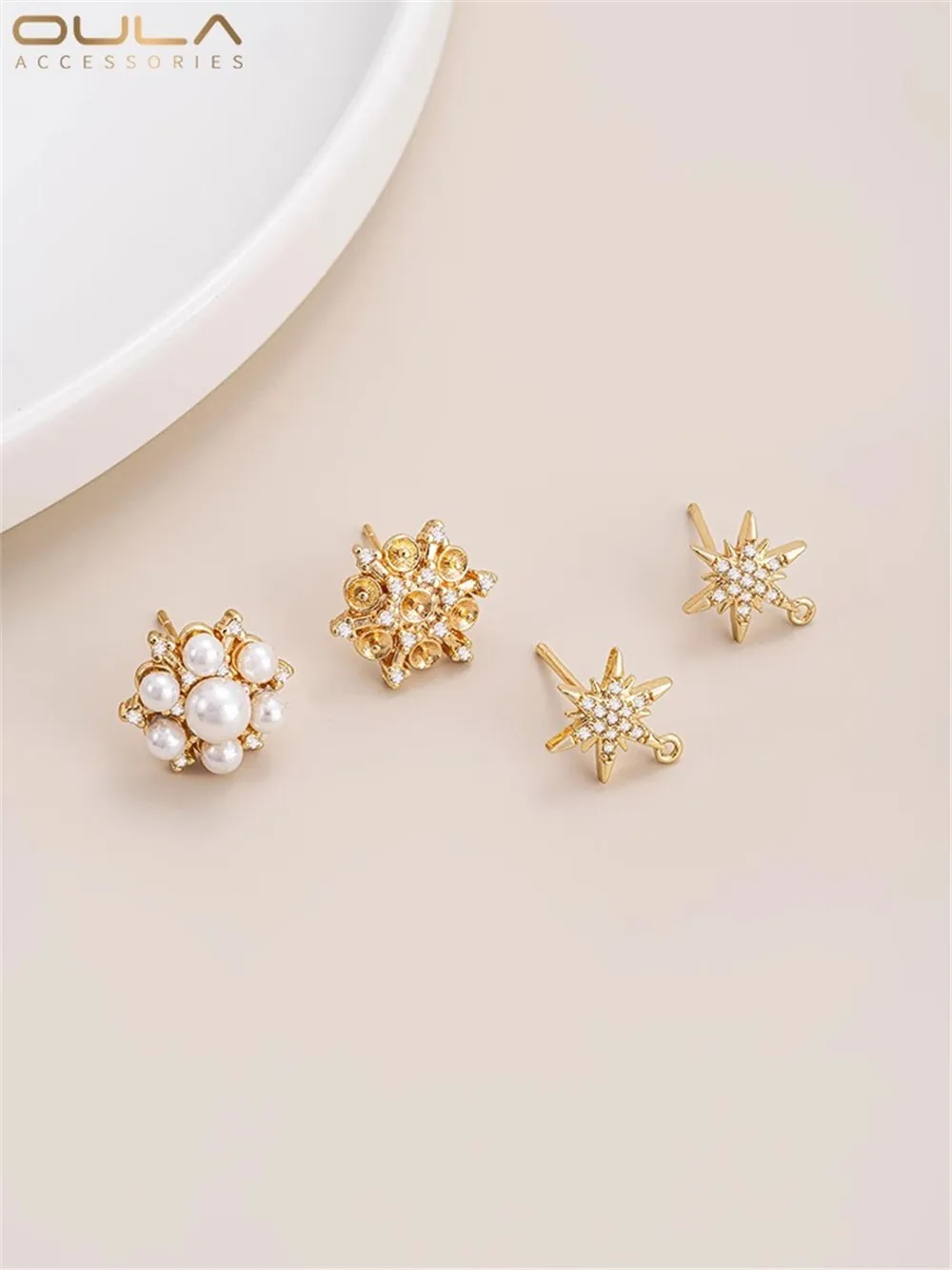 14-каратное золото с покрытием микроинсет 925 пробы циркон шестиугольная звезда