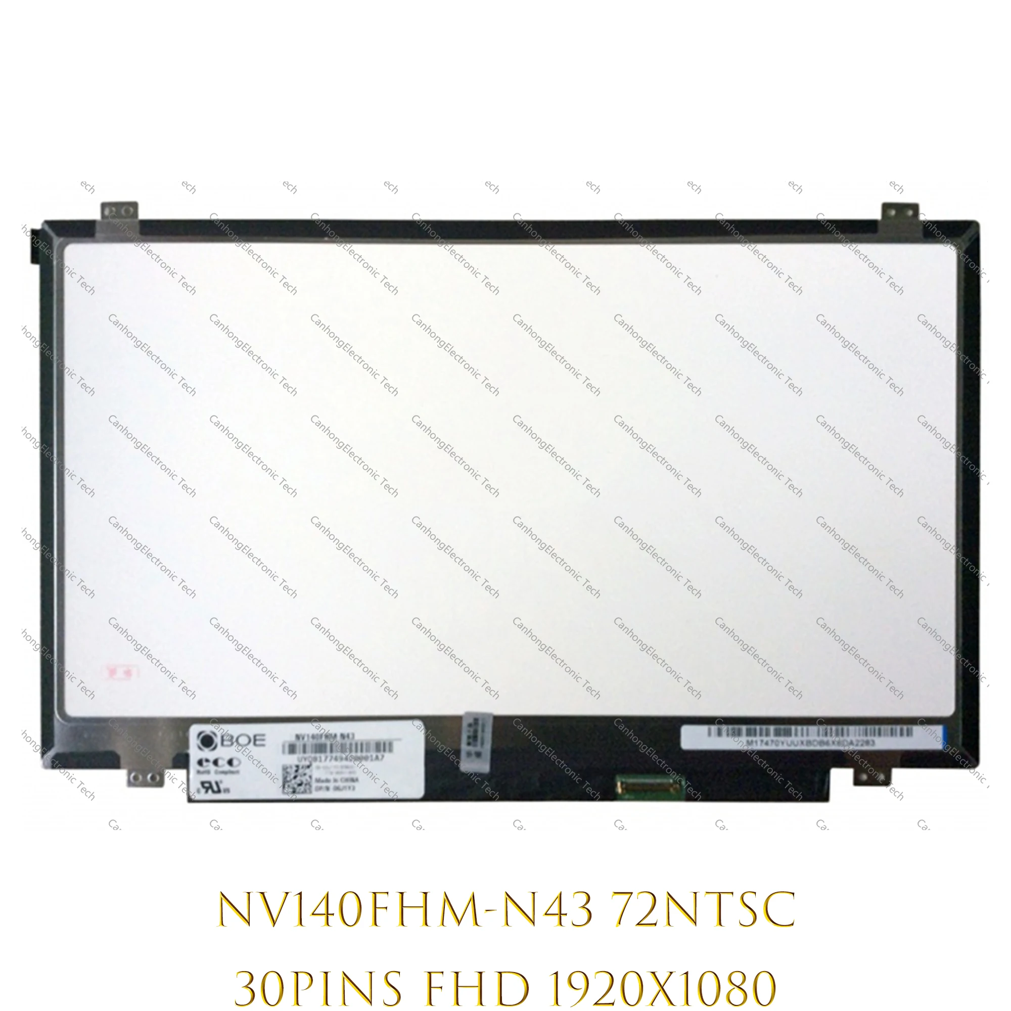 14-  NV140FHM-N43 Fit NV140FHM N43  BOE BOE0653 DP/N: 6J1Y3 EDP 30PIN 72% NTSC FHD 1920*1080 -  