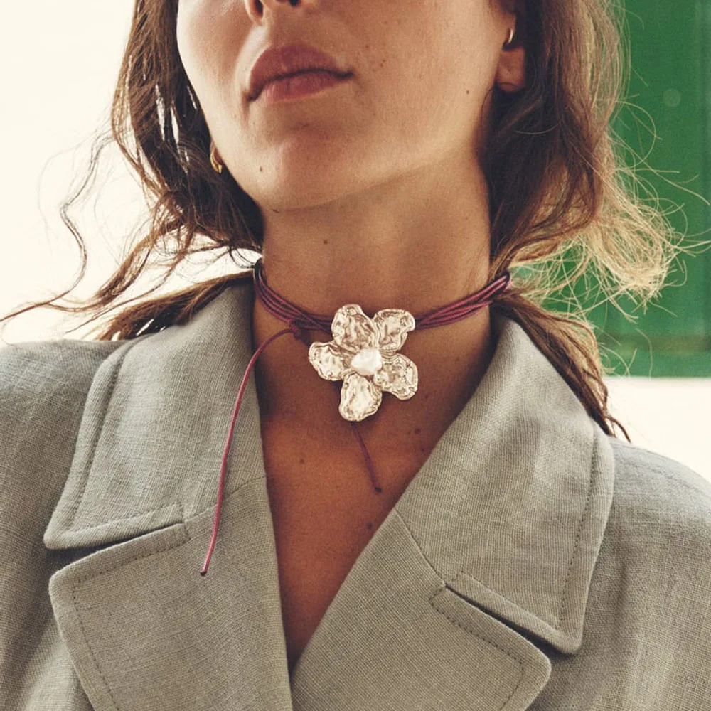 2024 ZAA ожерелье из металлических цветов новое женское украшение оптом