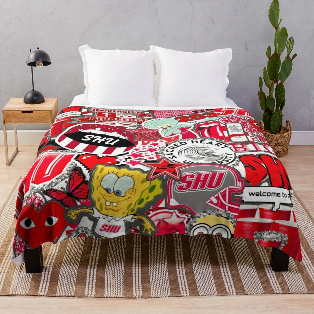 

Одеяло для студенческого коллажа с изображением Священного Сердца, кавайное флисовое бархатное одеяло