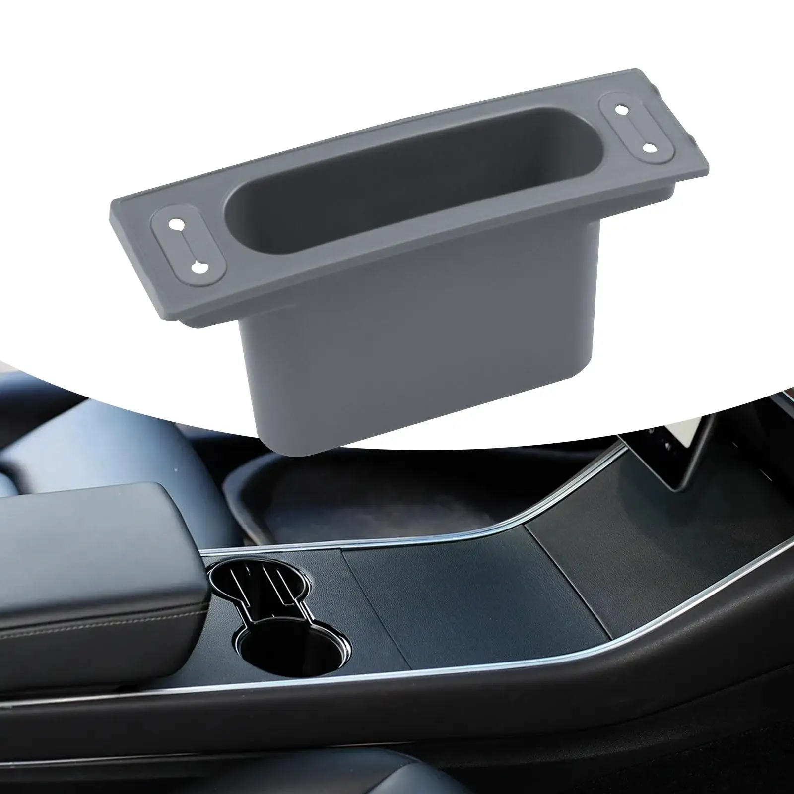 

Center Console Phone Organizer Container Grey for Tesla Model 3 Y