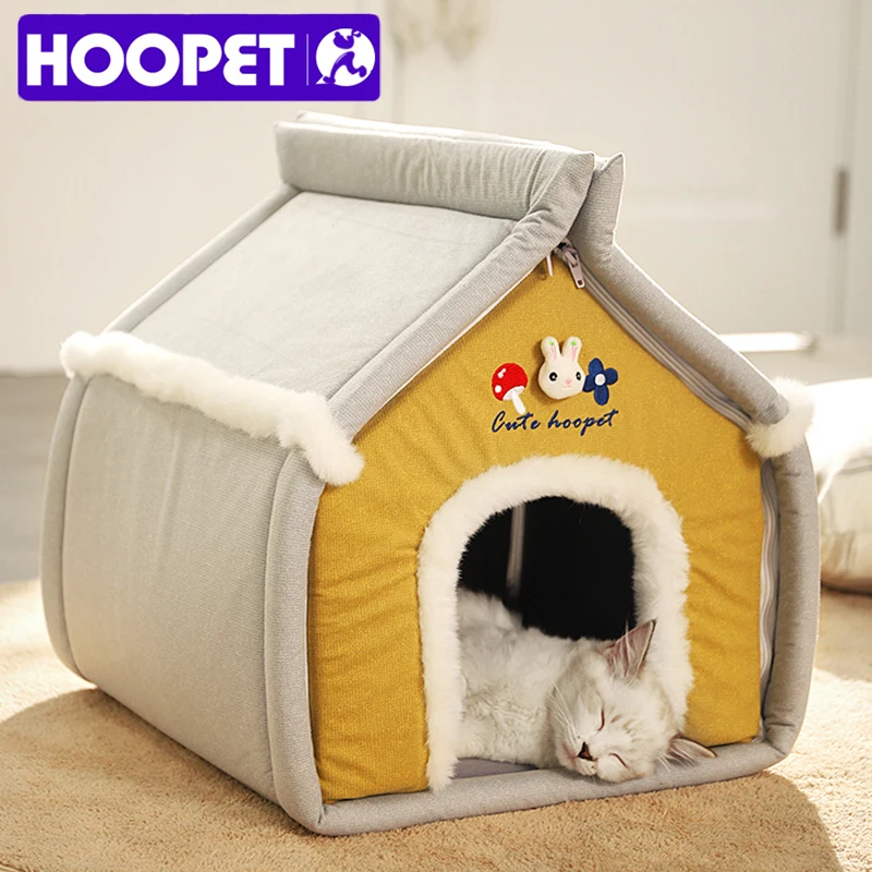 

HOOPET Dog Kennel Winter Warmth Dog House Cat Kennel Closed Winter Cat Tent Pet Supplies Dog Mat