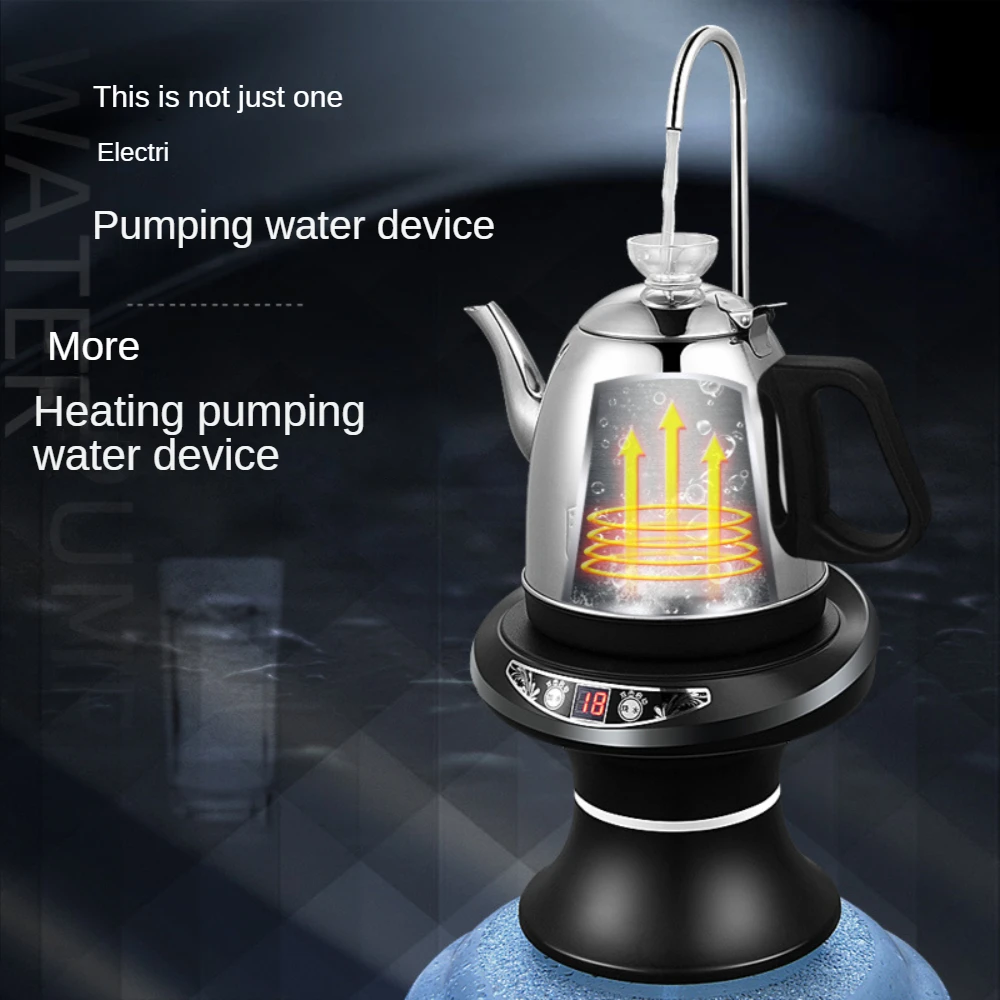 Heating Electric Pumping Water Device Mineral Water Drinking Water Bottle Pump Water Dispenser Barrel Automatic Dispenser Black