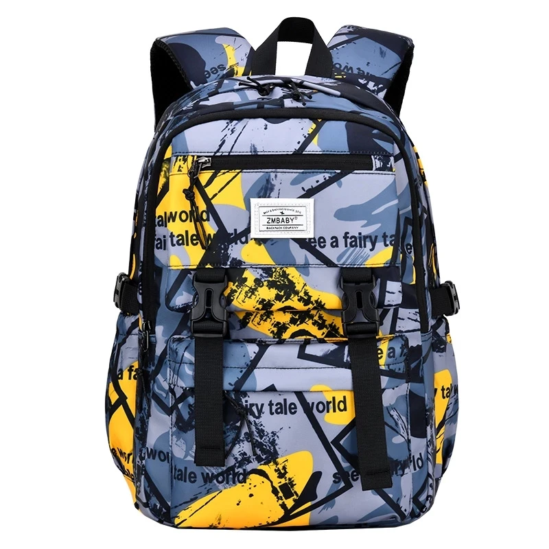 Ортопедическая школьная сумка для мальчиков-подростков, Модный Камуфляжный ранец, водонепроницаемая тканевая сумка
