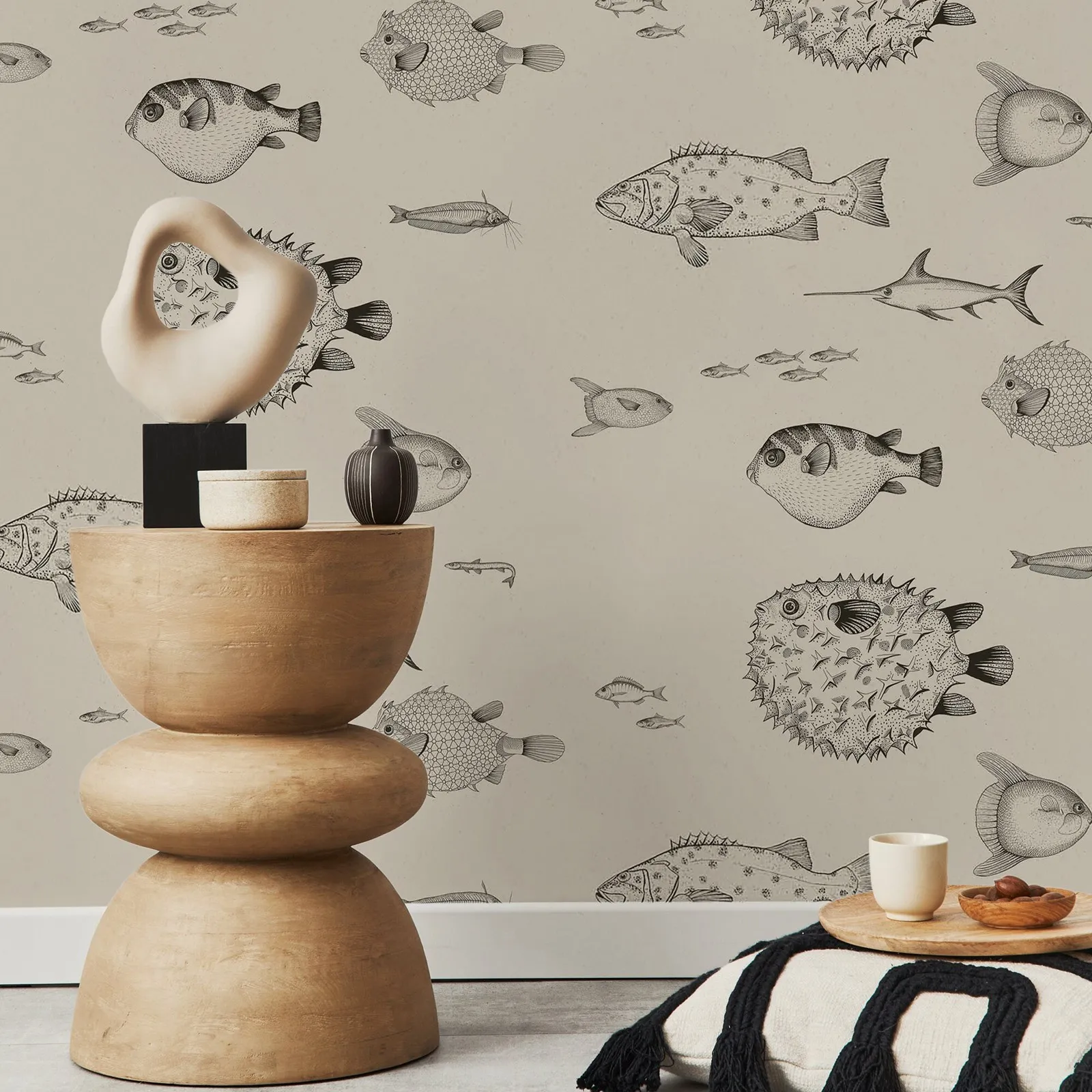 

Фреска обоев с тропическими рыбами, обои с изображением морского кваррио, самоклеящиеся обои с морской жизнью, декор в виде рыбки-мулы, съемная кожура и наклейка