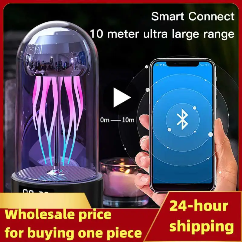 

Mini Creative Speaker Mobile Mechanical Jellyfish Speaker Colorful Lamp Octopus Audio Home Desktop Ornaments Gift