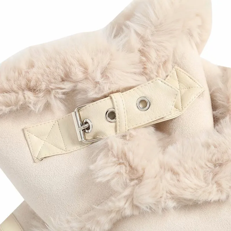 Winter Fur Coat New Women Thick Faux Leather Sheepskin Coat Female Shearling Bomber Sheepskin Leather Jacket