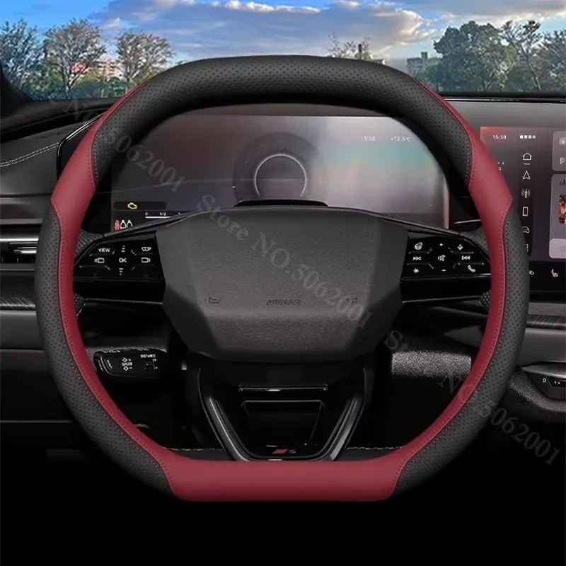 Фото Для Audi A5 A5L B10 Q5 Q5L 2024 2025 2026: Ультратонкий кожаный чехол на руль, нескользящие аксессуары для защиты руля №3
