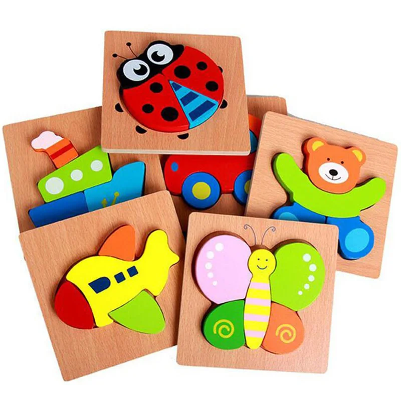Wooden 3D Puzzle Jigsaw Board Montessori Educational Toys For Children Brain Teaser Puzzle Teaching Aids Intelligence Toys