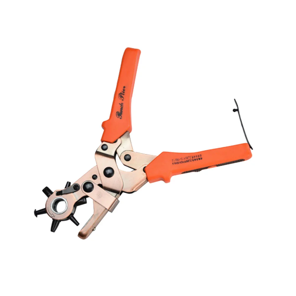 

1Pcs Multifunctional Hole Punch Pliers Belt Holes Puncher Hole Punch Tool(Orange)