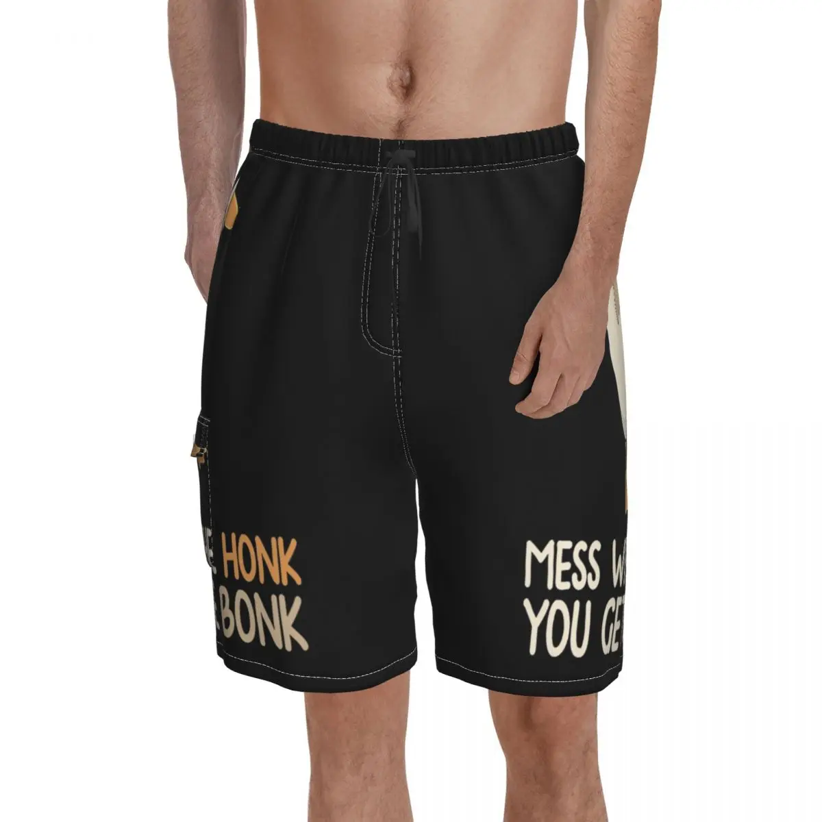 

You Get The Bonk Board Shorts High Quality Untitled Goose Game gaming animal Design Board Short Pants Males Classic Swim Trunks