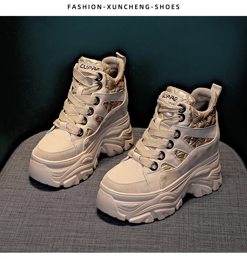 Туфли женские с высокой талией Теплые повседневные спортивные модные туфли