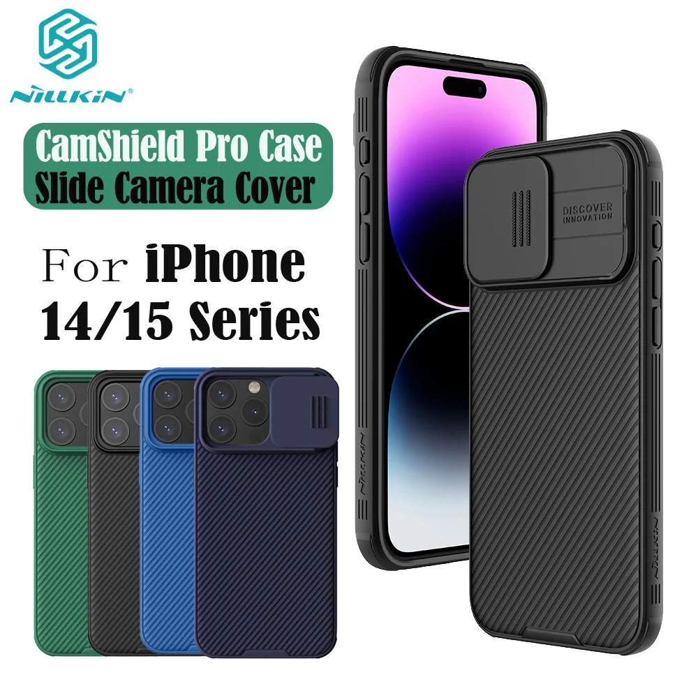 Противоударный чехол NILLKIN CamShield Pro для iPhone 15 14 Pro /Pro Max, защитный чехол для слайдов и камер iPhone15 / 15 Plus