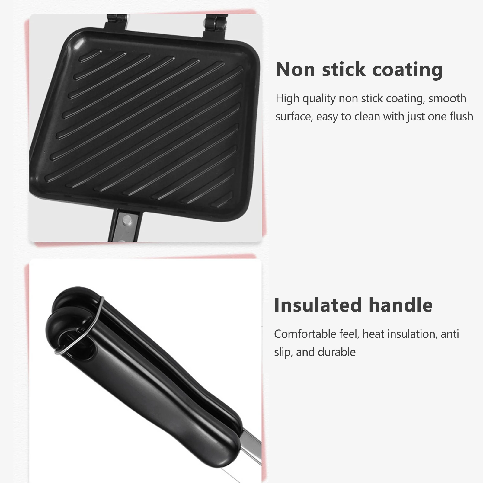 Двусторонний противень для изготовления сэндвичей антипригарная сковорода из