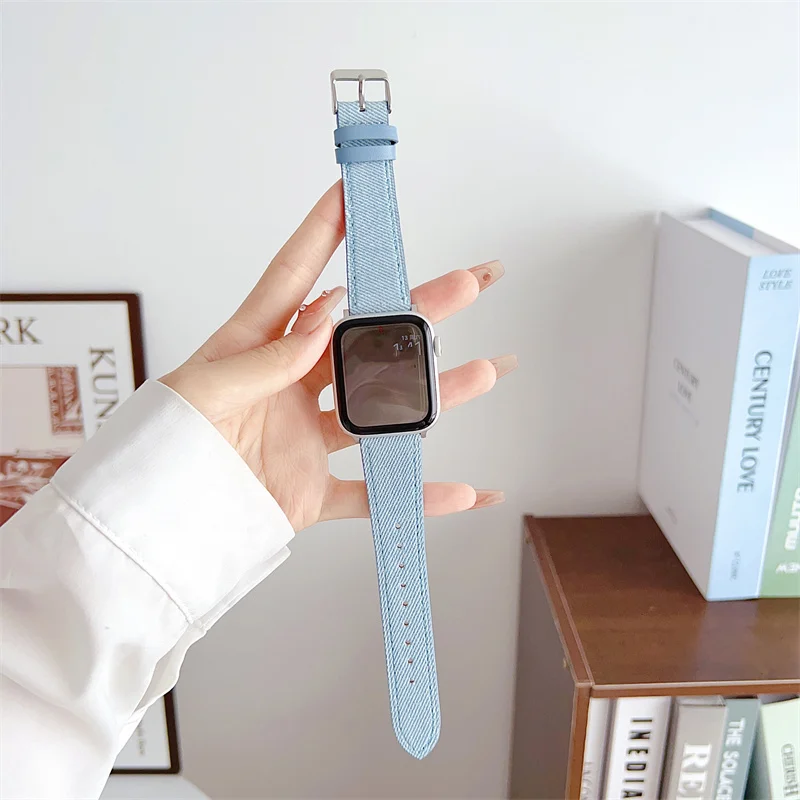 

Canvas Cowboy Strap For Apple Watch Band 45mm 44mm 40mm 49mm 41mm 42 38mm Correa Bracelet For iWatch Series 7 8 3 6 4 5 SE Ultra