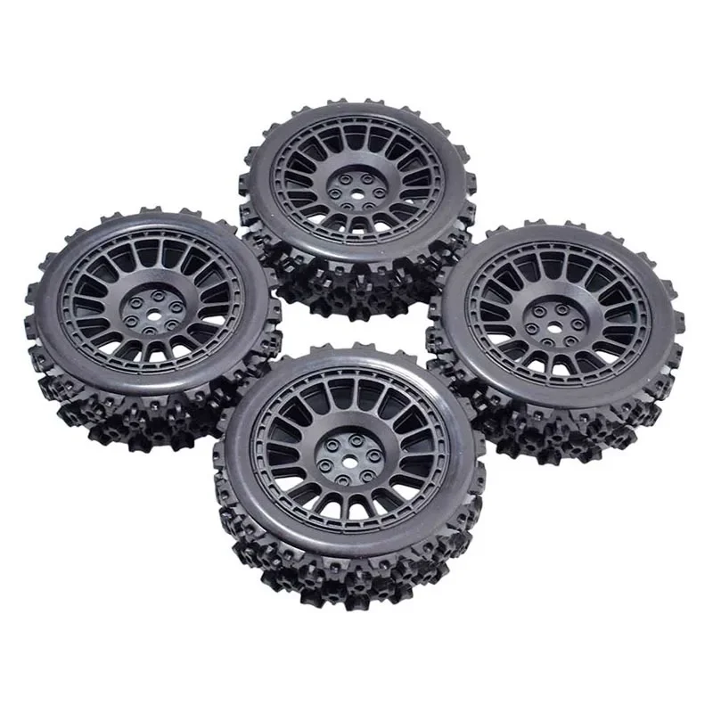 4 шт. 70 мм 1/10 RC внедорожник резиновые шины колеса передние для WLtoys 144001 144002 MJX 16207 16208