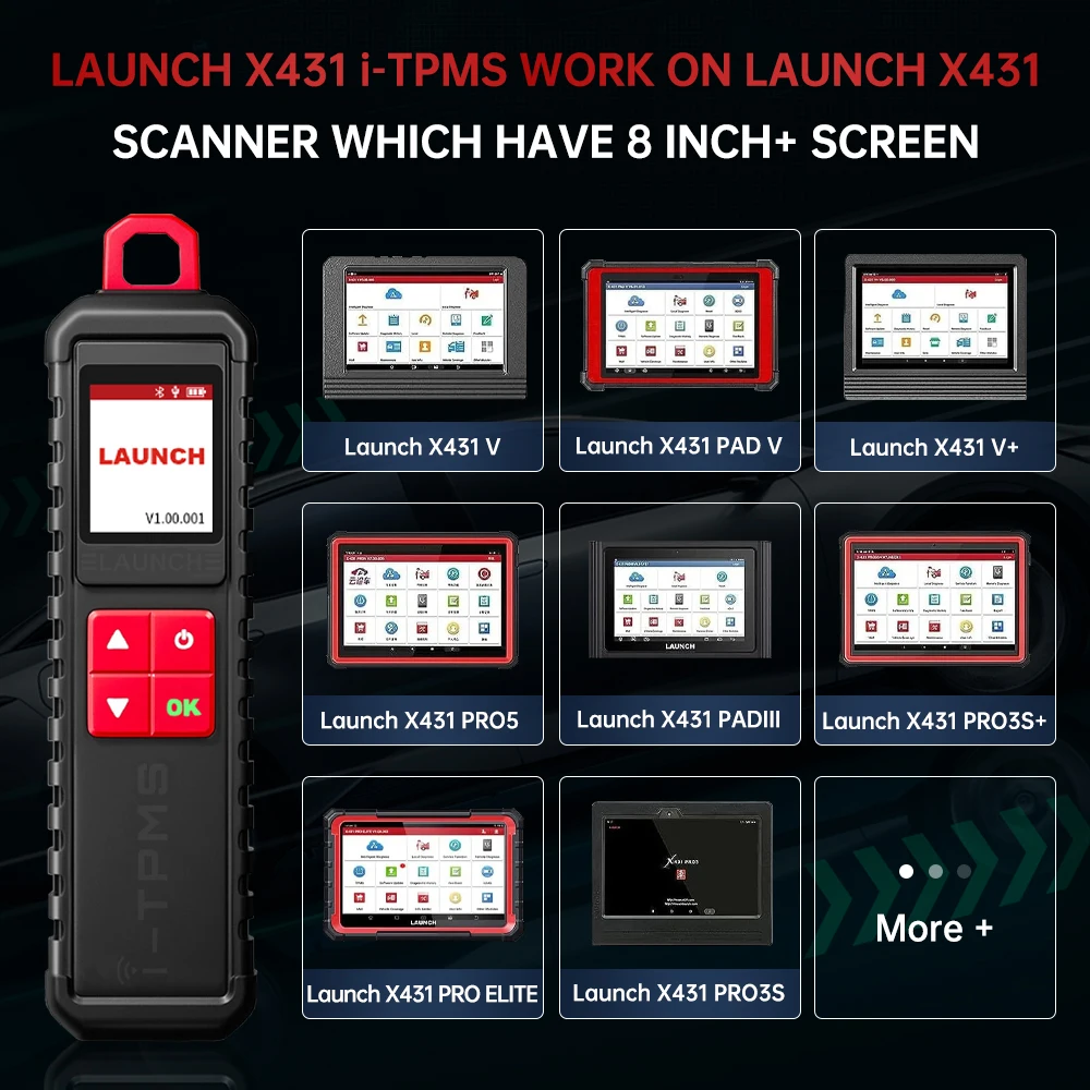 Фото Диагностический сканер Launch X431 I-TPMS для программирования и активации датчиков давления в шинах, инструмент для повторного обучения и клонирования, 315/433 МГц, для всех автомобилей №3