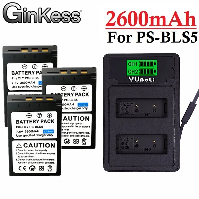 

GinKess PS-BLS5 BLS50 аккумулятор с зарядным устройством PS BLS5 для Olympus PEN, BLS-50, E-PL2, E-PL5, E-PL6, E-PL7, E-PM2 II