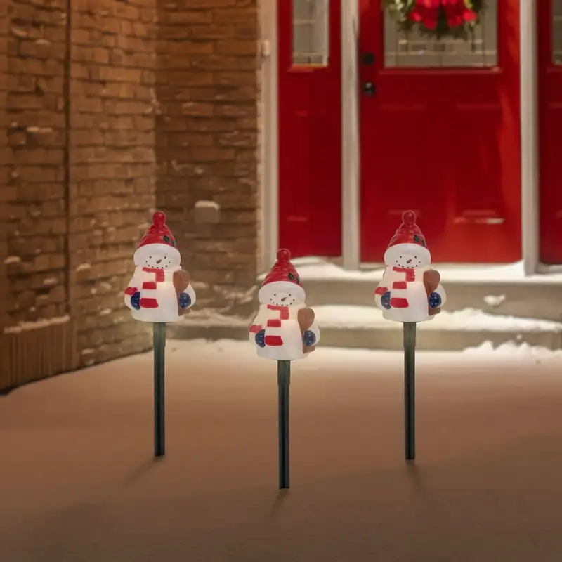 

of 4 Jolly Snowmen Christmas Pathway Markers 16"