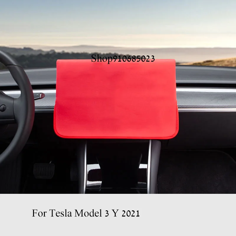 

For Tesla Model 3 2021 Model Y Accessories Navigation Cover Sleeve Slip On Sunshade Screen Protector Waterproof Fabric