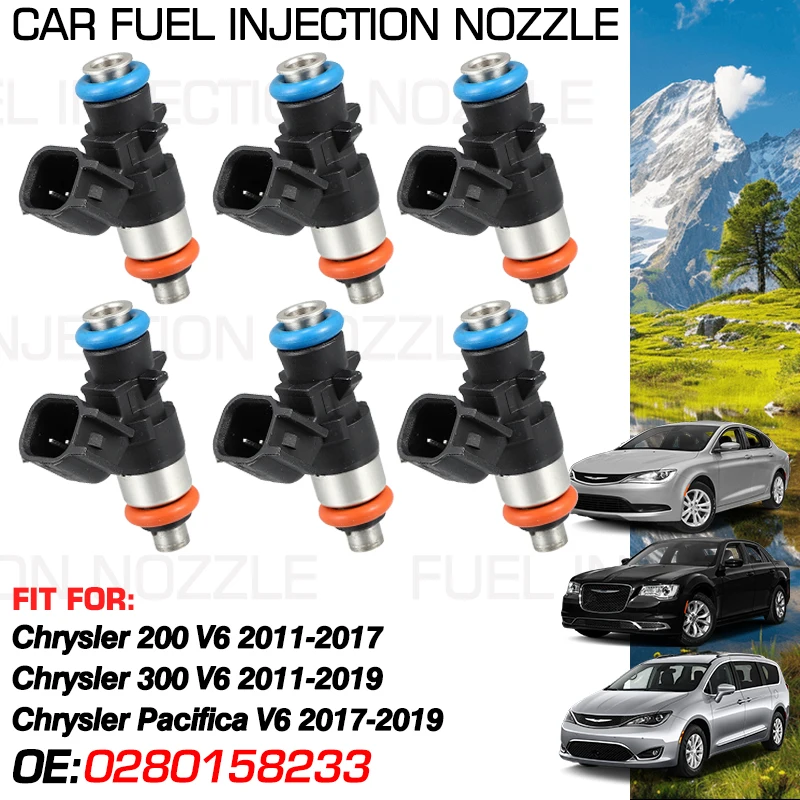 Форсунка топливной форсунки для Chrysler 0280158233 V6 200-2011 2017 300-2011 Pacifica 2019-2017